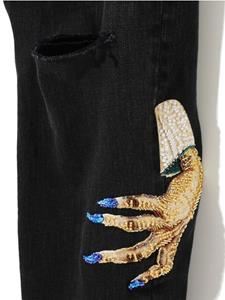 Undercover Straight jeans met geborduurd patroon - Zwart