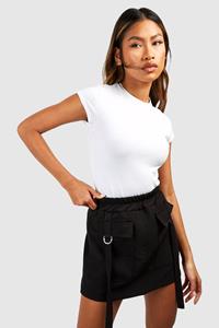 Boohoo D Ring Pocket Detail Cargo Skirt, Black