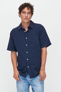 Kuyichi Herren vegan Hemd Nolan Marineblau