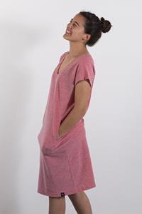 The Driftwood Tales Damen vegan Kleid Recycelte Baumwolle Rot