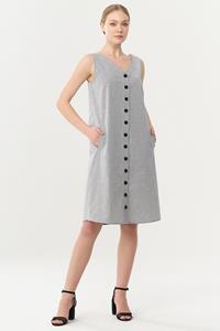 ORGANICATION Damen vegan Kleiderknöpfe Grau