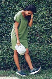The Driftwood Tales Damen vegan Kleid Aus Recycelter Baumwolle Grün