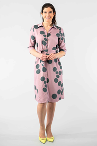 Marjolein Elisabeth Damen vegan Kleid Merel Lila Kreis Rosa