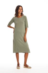 RAVENS VIEW IBIZA Damen vegan Kleid Mia Khaki Grün