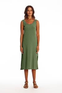 RAVENS VIEW IBIZA Damen vegan Kleid Demi Waldgrün