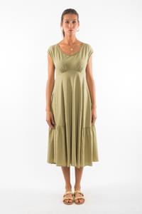 RAVENS VIEW IBIZA Damen vegan Kleid Anne Dunkel Aloe Grün