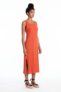 RAVENS VIEW IBIZA Damen vegan Kleid Ärmellos Uma Terracotta Orange