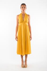 RAVENS VIEW IBIZA Damen vegan Kleid Marilyn Gold Gelb