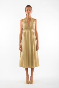 RAVENS VIEW IBIZA Damen vegan Kleid Marilyn Kamelgelb