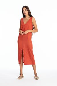 RAVENS VIEW IBIZA Damen vegan Kleid Chlöe Terracotta Orange