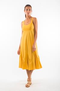 RAVENS VIEW IBIZA Damen vegan Kleid Coco Gold Gelb