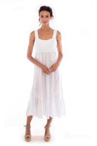 RAVENS VIEW IBIZA Damen vegan Kleid Coco White