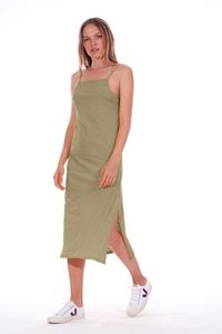 RAVENS VIEW IBIZA Damen vegan Kleid Farah Dunkel Aloe Grün