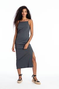 RAVENS VIEW IBIZA Damen vegan Kleid Farah Lava Blau