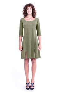RAVENS VIEW IBIZA Damen vegan Kleid Berlin Khaki Grün