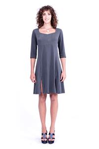 RAVENS VIEW IBIZA Damen vegan Kleid Berlin Anthrazitgrau