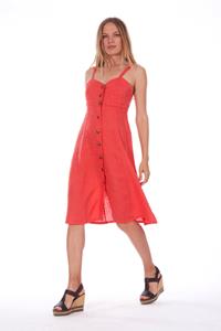 RAVENS VIEW IBIZA Damen vegan Kleid Capri Candy Red