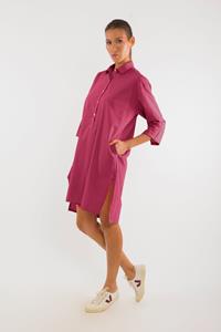 RAVENS VIEW IBIZA Damen vegan Hemdkleid Isla Granatrosa
