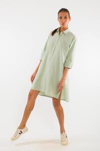 RAVENS VIEW IBIZA Damen vegan Hemdkleid Isla Light Aloe Grün