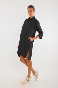 RAVENS VIEW IBIZA Damen vegan Hemdkleid Isla Schwarz