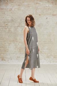 Jyoti Fair Works Damen vegan Kleid Renu Ikat Grau