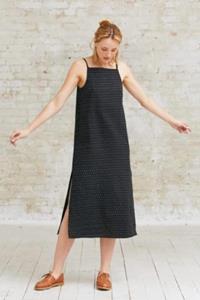 Jyoti Fair Works Damen vegan Kleid Renu Drops Ikat Schwarz