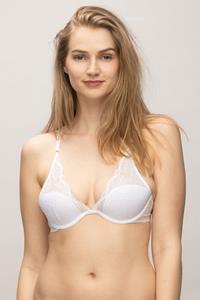 LOVJOI Damen vegan Bh Silber Spitze Wein Weiß