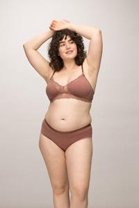 LOVJOI Damen vegan Bralette Stipa Warm Brown