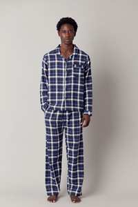KOMODO Herren vegan Pyjama Set Jim Jam Herren Gots Biologisch Baumwolle Dark Navy