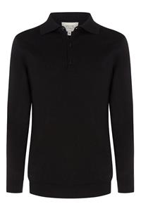 Will's Vegan Store Herren vegan Polo Longsleeve Recycled Schwarz