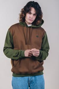 Trendsplant Herren vegan Hoodie Color Block Olivgrün & Waldbraun