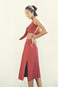 Vanilla Sand Damen vegan Rock High Waist Comporta Rot