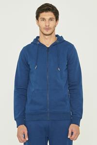 ORGANICATION Herren vegan Sweatjacke Mit Kapuze Aus Bio-Baumwolle Navy