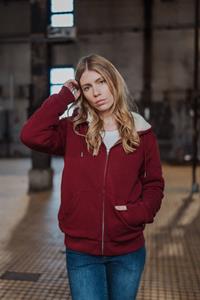 TORLAND Herren vegan Hoodie Winter Hygger Sherpa Burgundy Rot