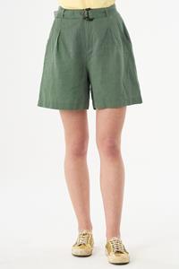 ORGANICATION Damen vegan Shorts Bindegürtel Grün