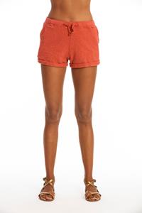 RAVENS VIEW IBIZA Damen vegan Mini Shorts Sonnenuntergang Erde Rot