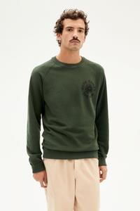 Thinking MU Herren vegan Glückliche Sonne Grünes Sweatshirt