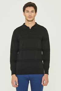 ORGANICATION Herren vegan Polo Langarm Bio-Baumwolle Schwarz