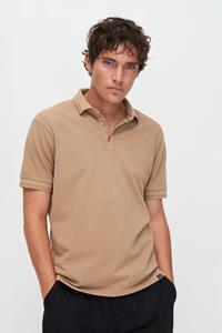 Kuyichi Herren vegan Polo-T-Shirt Everton Schwarzer Tee Braun