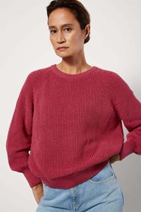 CharlieMary Damen vegan Strickpullover Himbeerrot