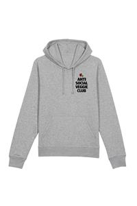 Oat Milk Club Damen vegan Anti Social Veggie Club - Hoodie Aus Bio-Baumwolle Grau