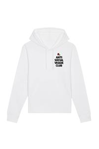 Oat Milk Club Damen vegan Anti Social Veggie Club - Hoodie Aus Bio-Baumwolle Weiß