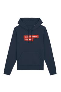 Oat Milk Club Damen vegan Make Hummus Not War - Kapuzenpullover Navy