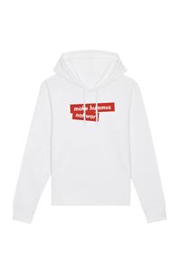 Oat Milk Club Damen vegan Make Hummus Not War - Hoodie Weiß