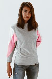 The Driftwood Tales Damen vegan Sweatshirt Amy Grau Rosa Weiß