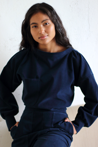 ManduTrap Damen vegan Sweatshirt Cana Blau