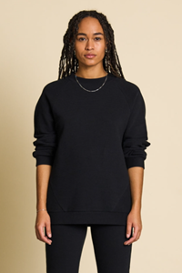 JAN N JUNE JAN 'N JUNE Damen vegan O-Sweater Toulon Rib Schwarz