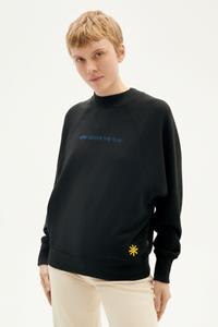 Thinking MU Damen vegan Sweatshirt Here Comes The Sun Schwarz