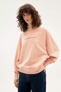 Thinking MU Damen vegan Sweatshirt Here Comes The Sun Rosa