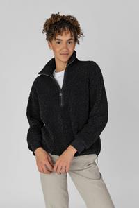 STORY OF MINE Damen vegan Teddy Fleece Troyer Schwarz